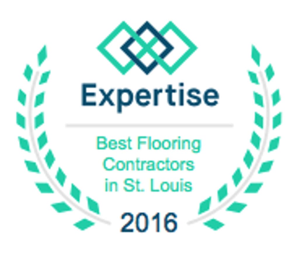 Expertise Award for Best Flooring Contractors in St. Louis 2016 with decorative laurel.